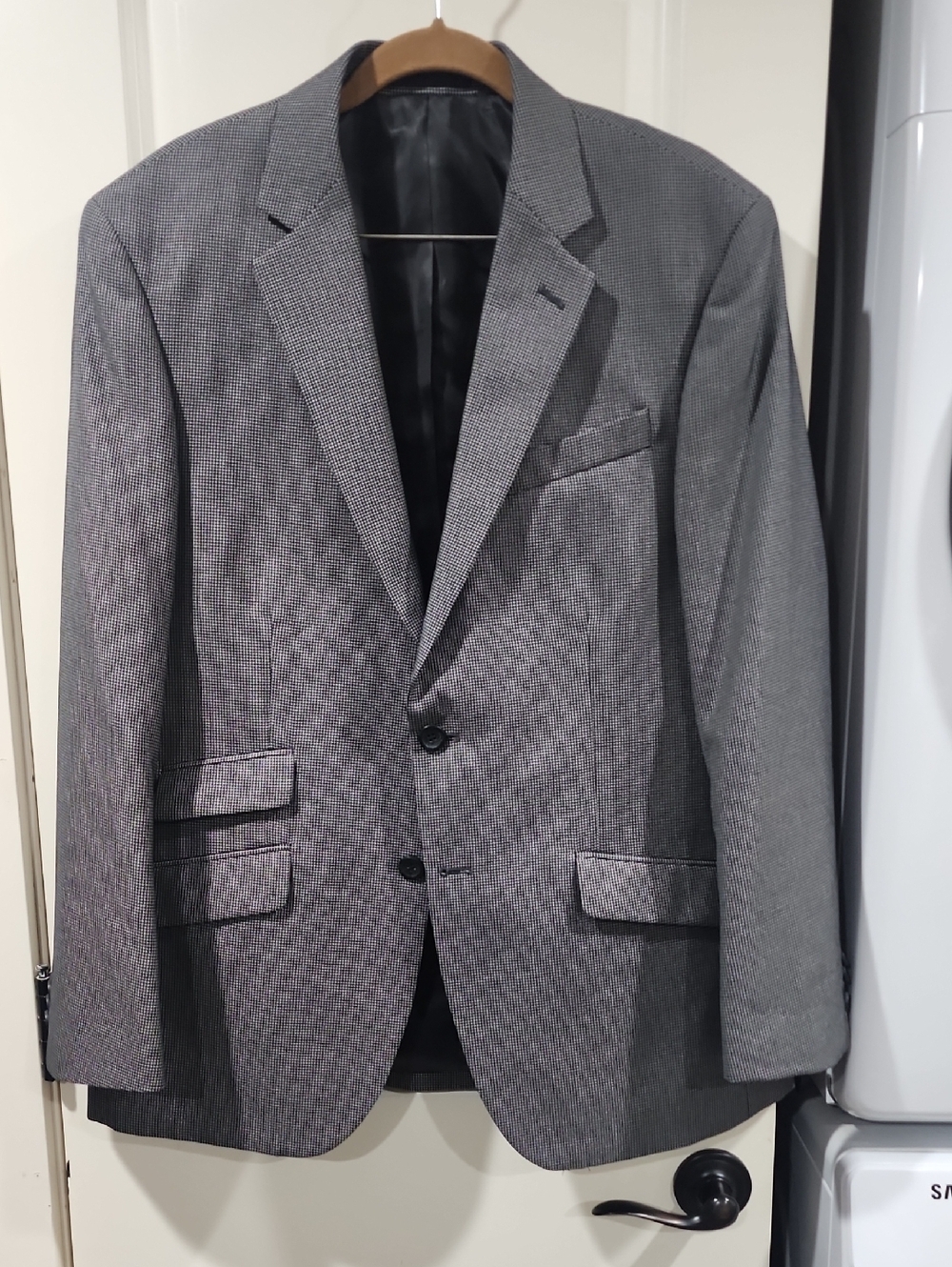 Kenneth Cole Reaction Men's Sport Coat Size 40 Regular Gray/+Black Jacket Blazer
